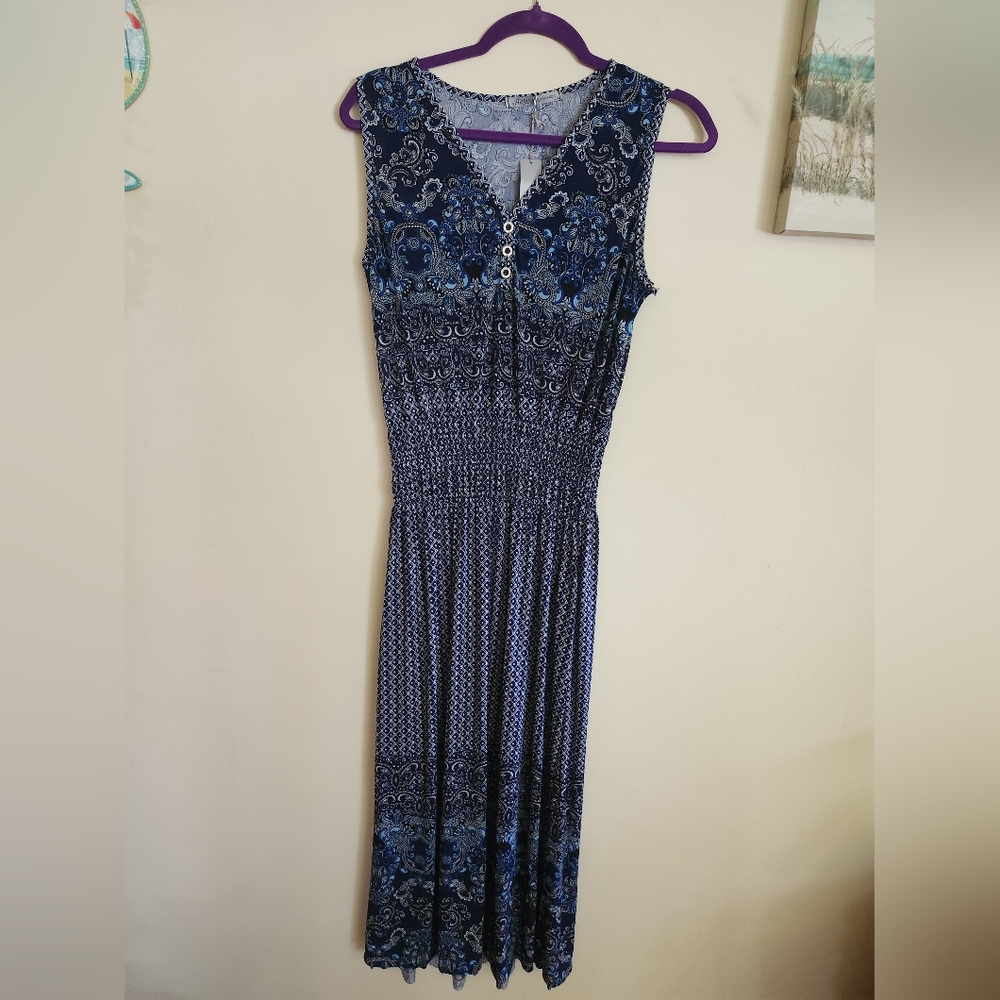 Arianna By Howards Midi Style Dress Blue L/XL NWT